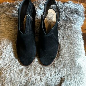 Vince Camuto Black Suede Open Toe and Heel Ankle Bootie